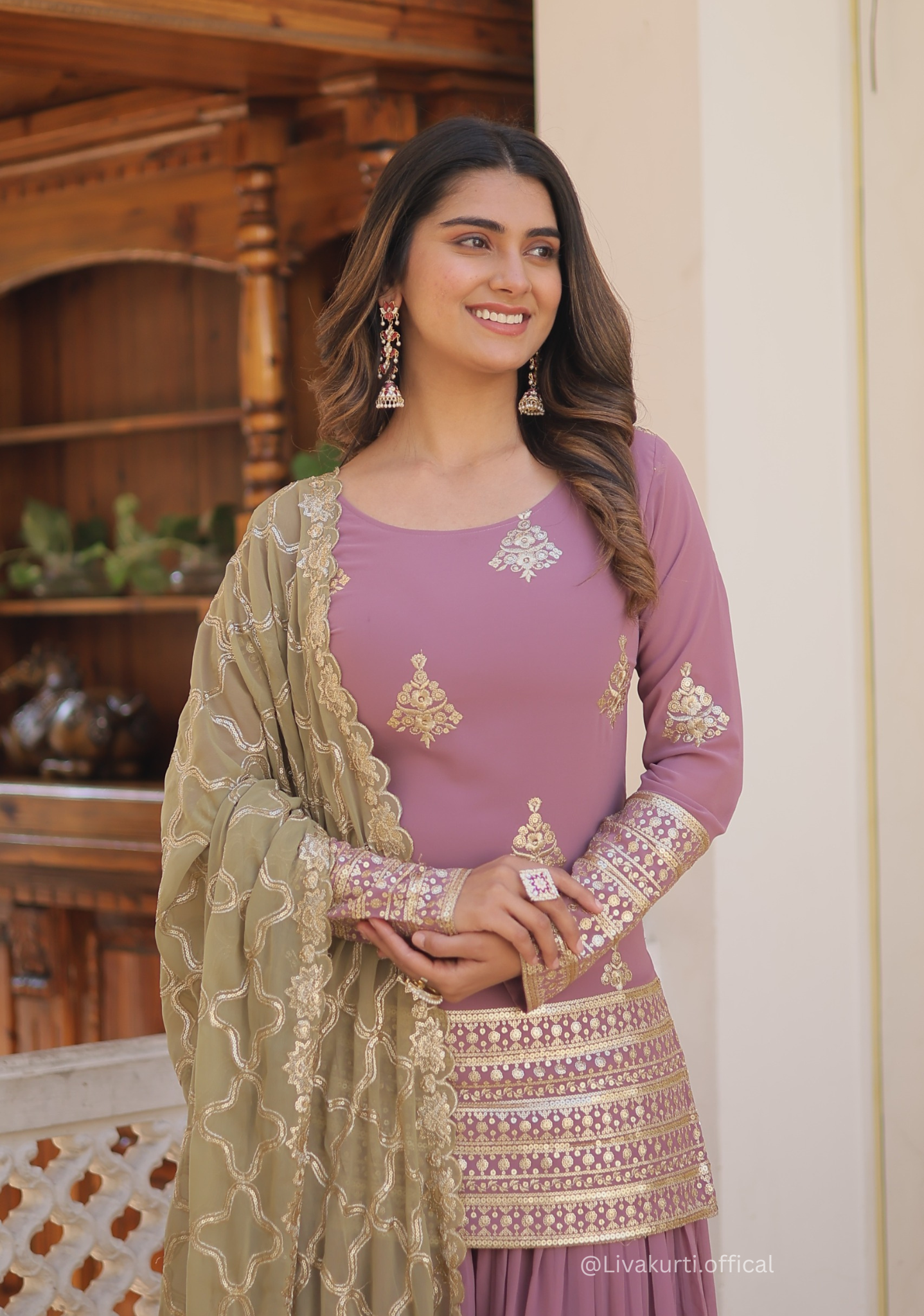 Designer Kurtis With Plazoo And Dupatta