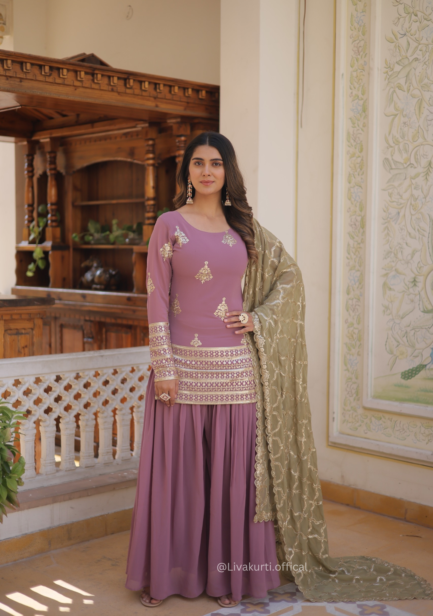 Designer Kurtis With Plazoo And Dupatta