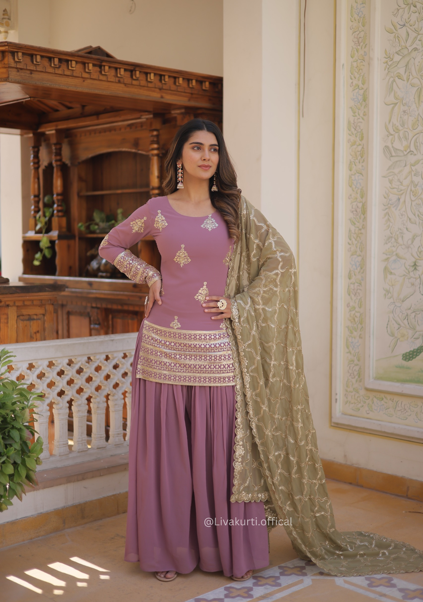 Designer Kurtis With Plazoo And Dupatta