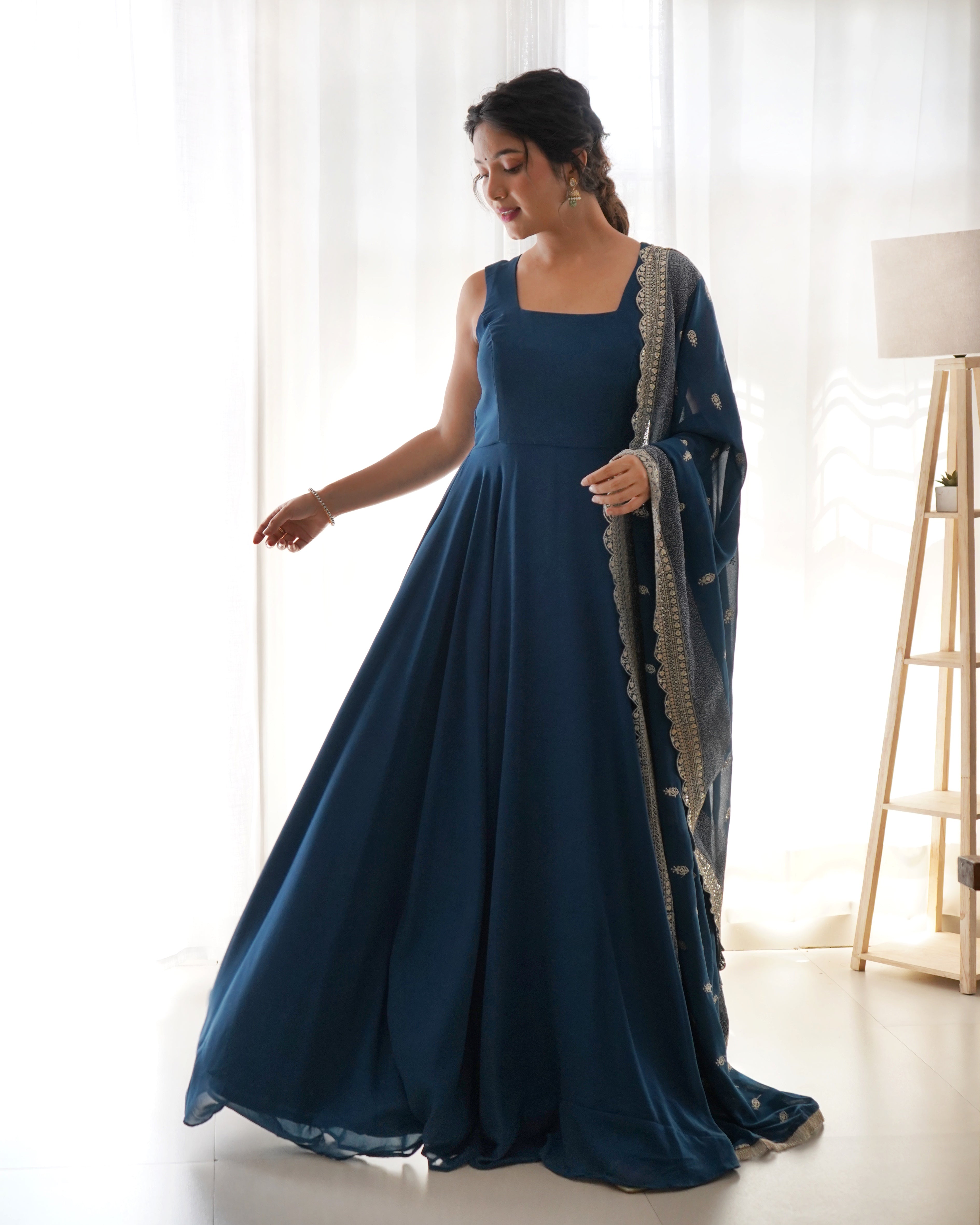 Georgette Silk Fully Flair Gown